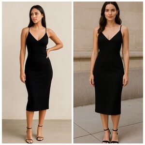 Dress the Population Black Midi Dress
